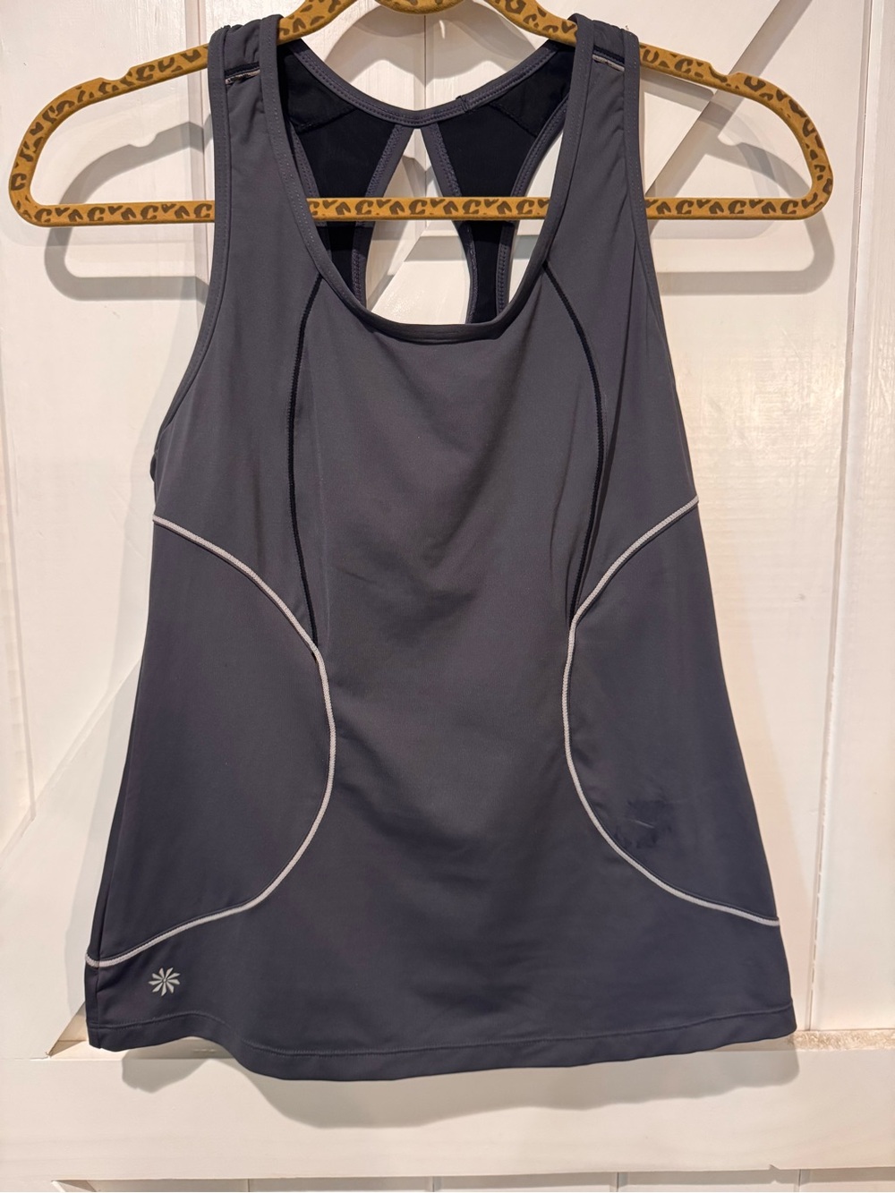 Athleta Gray Racerback Built In Bra Running Tank Top Size Small - Picture 2 of 8